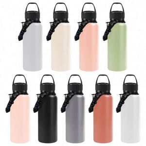 High Quality 500ml/750ml/1L Stainless Steel Water Bottle Custom Logo Vacuum <b>Insulated</b> Bottle With Handle - Product Image 5
