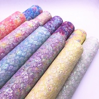 BY6233 Floral dentelle maille tissu gros paillettes Faux cuir pour cheveux arcs sacs sac à main chaussures boucles d'oreilles artisanat pour rideaux canapés