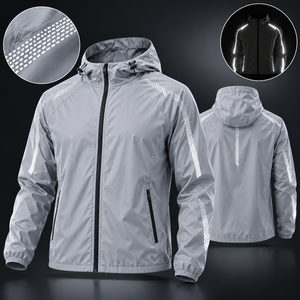 Chaqueta Deportiva Reflectante para Hombre, Cortavientos con Capucha Personalizada, Ligera, con Cierre Completo, Ropa Deportiva de Fábrica - Product Image 1