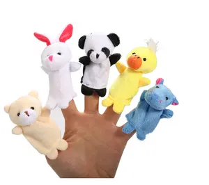 Lot karikatür hayvan parmak kuklası çocuk oyuncakları ebeveyn-çocuk erken çocukluk eğitimi bulmaca bebek oyuncak Kawaii peluş oyuncaklar çocuklar için