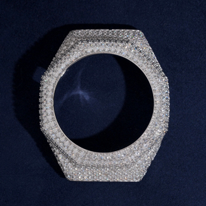 Montre Ga2100 avec boîtier et lunette sertis de diamants Moissanite, testés au testeur de diamants, plaqué argent 925 sur laiton. - Product Image 6