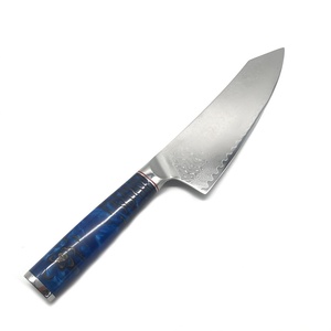 Cuchillo de chef de acero damasco, exquisito patrón de flores de pino, mango de resina - Product Image 6