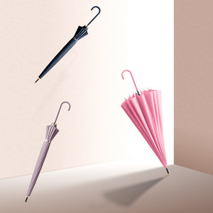 Parapluie publicitaire créatif à manche long en cuir, 16 baleines, style simple et frais, pour femmes, inspiré du Japon et de la Corée du Sud - Product Image 3