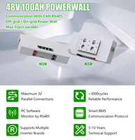 Baterai Penyimpanan Energi CERRNSS Power Wall 48V Lifepo4 Battery Powerwall Kontrol PC RS485 Terpasang di Dinding Tenaga Surya Rumah 48V 100AH 5KWH
