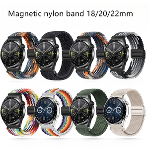 <span class=keywords><strong>Correa</strong></span> de reloj de tela de nailon tejida con cierre magnético Popular para correas de reloj inteligente Samsung Huawei <span class=keywords><strong>Garmin</strong></span> - Product Image 2