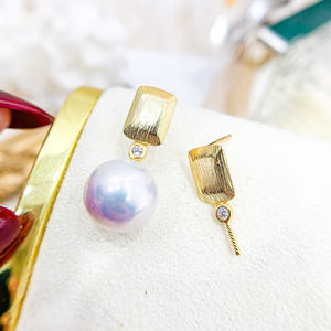 ต่างหูเงินแท้ S925 สำหรับทำเอง พร้อมฐานเปล่าสำหรับใส่ไข่มุก ขนาด 8-12 มม. รุ่น 21466 - Product Image 2