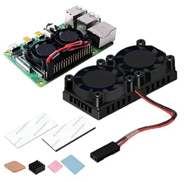Dual Cooling Fans Heatsink Kit with Adhesive Tape For Raspberry Pi 4/ 3
