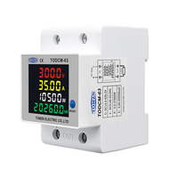 Medidor de Energía TOMZN DC 14-600V 63A, Voltímetro, Amperímetro, Medidor Digital de Potencia 4 en 1 para Riel DIN, Monitor de Energía Solar Fotovoltaica KWh con Reinicio
