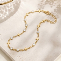 Cheville Bowei en alliage doré simple pour femme, motif étoile à quatre branches, style rétro, pour l'exportation