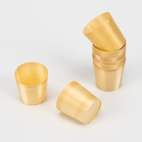 Gobelets en bois jetables de qualité alimentaire, sans peinture, sans cire, résistants à la chaleur, pour le camping, les pique-niques, les fêtes, l'utilisation commerciale