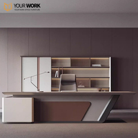 Nouveau bureau de direction de luxe moderne en forme de L, design modulaire, panneau haute densité, garantie 5 ans, usage commercial