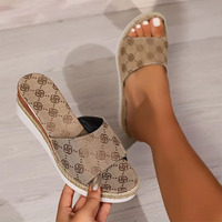 Sandales compensées épaisses à talon compensé, confortables, pour femmes, style créateur, vente en gros directe usine
