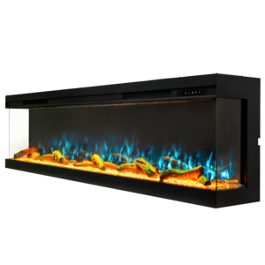 <span class=keywords><strong>Chimenea</strong></span> <span class=keywords><strong>Eléctrica</strong></span> Moderna de Tres Lados con Vista <span class=keywords><strong>Panorámica</strong></span> de Vidrio, Efecto de Llama Realista, Calefacción Ajustable, Decoración para Sala de Estar - Product Image 1