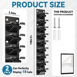 Baseball Cap Organizer <b>Wall</b> Mounted 8 Tier Removable Storage Rack For Hats And Clothing - Product Image 2