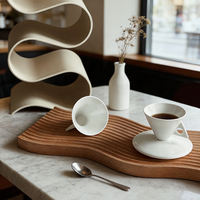 Tasses à expresso de luxe en porcelaine fine, ensemble de tasses à café noires pyramidales petites avec soucoupes, tasses à thé Demitasse, promotion écologique Europe