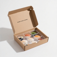 Boîte à sushi à emporter personnalisée, boîte cadeau en papier, emballage alimentaire à emporter, bento à emporter avec séparateurs
