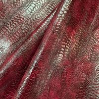 Surface d'huile de cire double couleur 0.9mm 3D Emboss Woven Snakeskin Rexine Faux PU Synthetic Leather for Bag Shoe Handbags Notebook