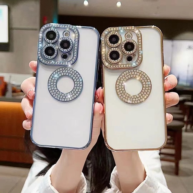 The New Electroplated Flash Diamond Phone Case Suitable for Iphone 13 14 15 Pro Advanced Sensing Lens Film for Iphone 16 Pro Max