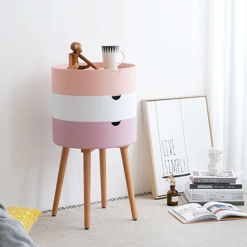 Цвета: розовый, белый зеленый пластик 3 яруса ящик для хранения спальня гостиная журнальный столик