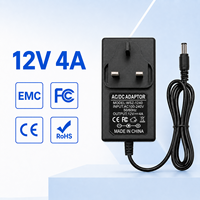 Services ODM/OEM Adaptateur secteur AC/DC stabilisé 12V 4000mA 48W à prise britannique pour décodeur TV et lecteur multimédia
