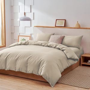 Nhà Cung cấp nhà máy 300tc bộ đồ giường cotton percale Đồng bằng màu trắng 4 cái Vua Kích thước tấm Ga Trải Giường đặt cho khách sạn - Product Image 4