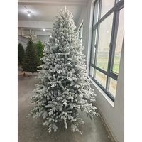 Sapin de Noël artificiel pré-éclairé en pin de Sibérie, fortement floqué et recouvert de neige, pour la décoration du Nouvel An