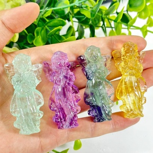 Venta al por mayor cristal natural fluorita artesanía hadas cristal colorido fluorita Hada piedra preciosa para la decoración del hogar - Product Image 2