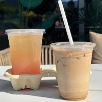 Nouveaux gobelets en plastique PET jetables personnalisés avec couvercle pour boissons froides, café, eau, lait, emballage de boissons