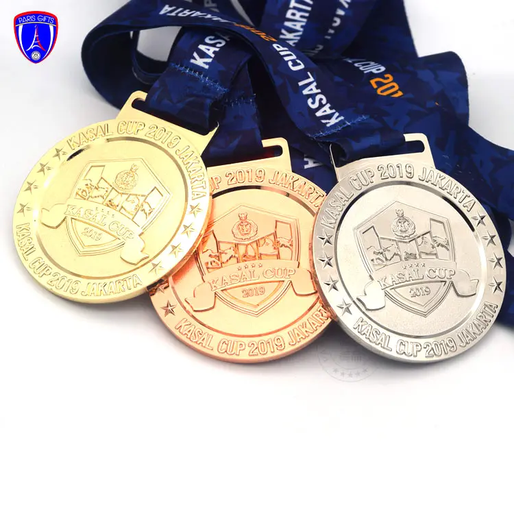Medalla de premio barata 3D de aleación de Zinc chapada en cobre y oro en blanco al por mayor de alta calidad con logotipo comercial personalizado