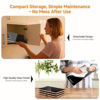 Plateau chauffant électrique, chauffe-plats 4-en-1, tapis chauffant en verre 37"x15", 8 températures et minuteurs, plaques chauffantes modulaires pour fêtes, buffets et traiteurs
