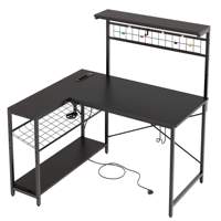 Bureau de jeu PC avec éclairage LED Infinity, bureau de jeu en forme de L avec éclairage RGB, bureau de jeu avec panneau perforé, support d'ordinateur mobile