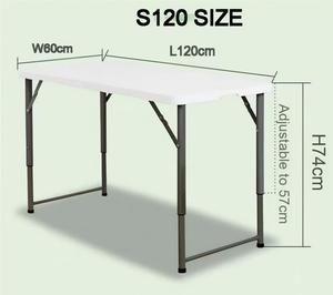 Tavolo <span class=keywords><strong>da</strong></span> Pranzo Pieghevole Rettangolare Moderno per Esterni, Impilabile in Rattan per Catering, Picnic, Hotel, Parchi e Magazzini - Product Image 5