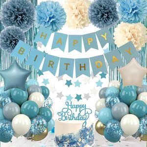 <span class=keywords><strong>Globos</strong></span> Azules <span class=keywords><strong>para</strong></span> Decoración <span class=keywords><strong>de</strong></span> Fiestas con Pancarta <span class=keywords><strong>de</strong></span> Feliz <span class=keywords><strong>Cumpleaños</strong></span>, Cortina <span class=keywords><strong>de</strong></span> Flecos, Decoraciones <span class=keywords><strong>de</strong></span> <span class=keywords><strong>Cumpleaños</strong></span> Azul Claro <span class=keywords><strong>para</strong></span> Bebés, Niños, Niñas, Hombres y Mujeres - Product Image 1