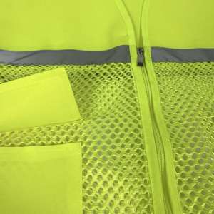 سترة أمان عالية الوضوح مع سحاب وجيوب للبناء والتحكم في حركة المرور سترة شبكية للتنفس - Product Image 5