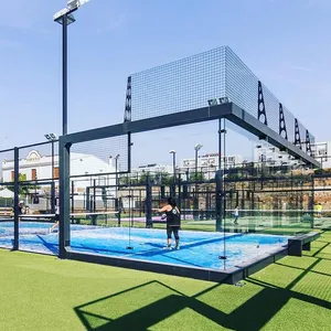 2024 Hot Sell Panoramic Padel Sport Courts Safety Outdoor Paddle Tennis Court Pista De Padel With Cheap Price