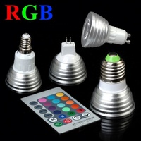 Luz de Techo Empotrada Pequeña, Bombilla LED MR11, Cambio de Color, 12v 4w RGB, Control Remoto, MR16/GU10/E27/E14/GU53, Mini Foco