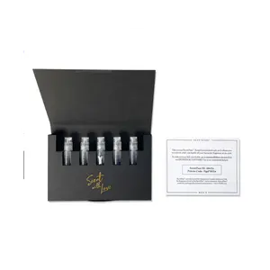 Personal isierte Discovery Fragrance Sample Box 5 Stück 5ml Parfüm proben Verpackung Geschenk box mit Logo-Druck Faltbare Geschenk box