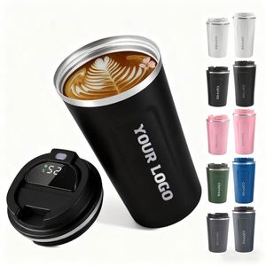Customized Logo Smart Led Temperature Display Double Walled Mug Portable Vacuum <b>Flasks</b> <b>Drinking</b> Coffee Cup - Product Image 1
