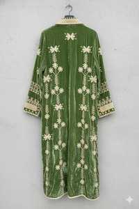 เสื้อแจ็คเก็ตยาวผ้ากำมะหยี่ลายสัตว์พิมพ์ลายซูซานี ทำมือ ผ้าฝ้ายระบายอากาศได้ดี เหมาะสำหรับฤดูหนาว สไตล์โบโฮ คิโมโน เสื้อคลุมตัวนอกสุดหรูหรา ของขวัญสุดพิเศษ - Product Image 3