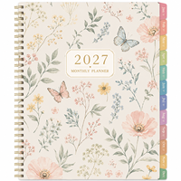 Carnet de notes personnalisé 2027 à couverture rigide A5, agenda spirale imprimé, organisateur hebdomadaire et mensuel, journal de grossesse