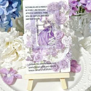 6 لفات/مربع شريط عنصر الأزهار الرجعية مصنوعة من مادة الحيوانات الأليفة شفافة مقاومة للماء ديي قصاصات مجموعة الشريط الديكور - Product Image 6