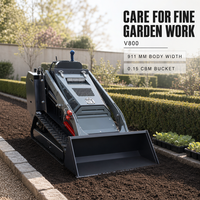 Mini-chargeuse sur chenilles V800 pour l'aménagement paysager, les jardins, les cours et les entrepôts, chargeuse compacte sur chenilles, largeur 911 mm, capacité 420 kg