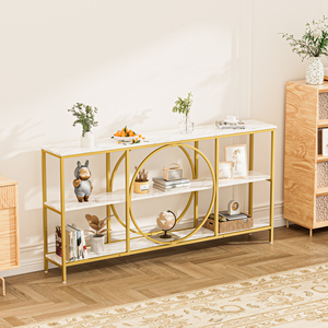 Hiện đại Mộc mạc lối vào kệ trong cao thép và gỗ thiết kế cho phòng khách, nhà sản xuất bán buôn tầng giao diện điều khiển Bảng - Product Image 3