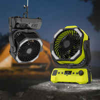 20000mAh Rechargeable Double Lame USB Ventilateur De Table Lumière LED Batterie Au Lithium Banque Télécommande Intérieur Extérieur Camping En Plastique