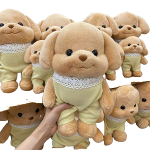 Jouets en peluche chiens Poodle à quatre membres articulés, en coton PP, série Golden Retriever, figurines familiales, série fille et bébé, Calico Stress - Product Image 5