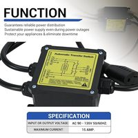 Commutateur de transfert automatique 120V 15A 1800W 2 voies pour générateur ATS, interrupteur de commutation IP50 NEMA 5-15P/R pour alimentation de secours domestique