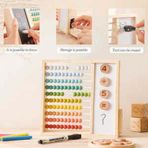 Calculatrice en bois Perle en bois Jouets Classification mathématique Planche à dessin colorée Aides pédagogiques Montessori - Product Image 5