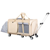 Sac de transport pour animaux de compagnie grande capacité en tissu Oxford, sac de transport pour chat pour les voyages en plein air, lit pour chien respirant et extensible