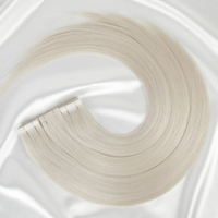 Extensions de cheveux russes blonds Remy à bandes adhésives, invisibles, teints, ondulations profondes et naturelles, cheveux humains bruts