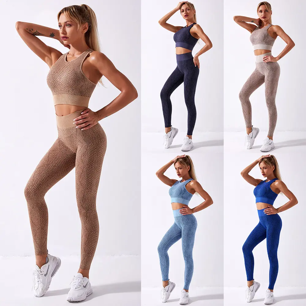 Hete Slangenprint Naadloze Yoga Set Dames Workout Kleding Gym Set Push-Up Sportbeha Hoge Taille Sport Legging Dames Pak